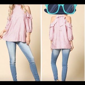 Blouse red and white stripes